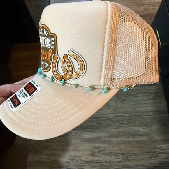 OTTO Beige Trucker Hat with Embellishments - Picture 2 of 2
